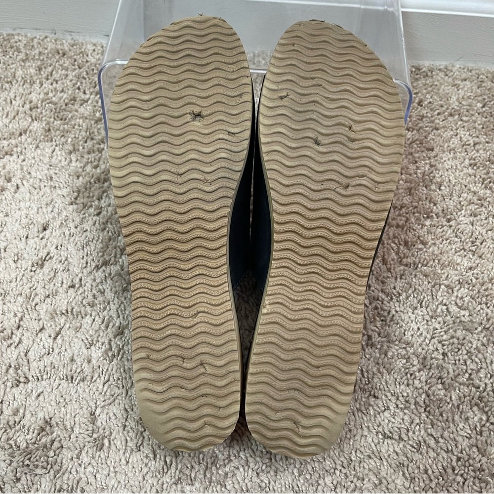 Eileen Fisher Size 11 Novel Black Leather Platform Wooden Clog Slide Sandals - Picture 6 of 16